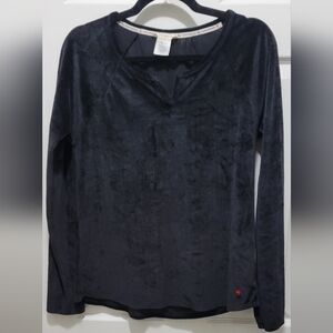 Lucky Brand Black Velvet Ribbed Long Sleeve